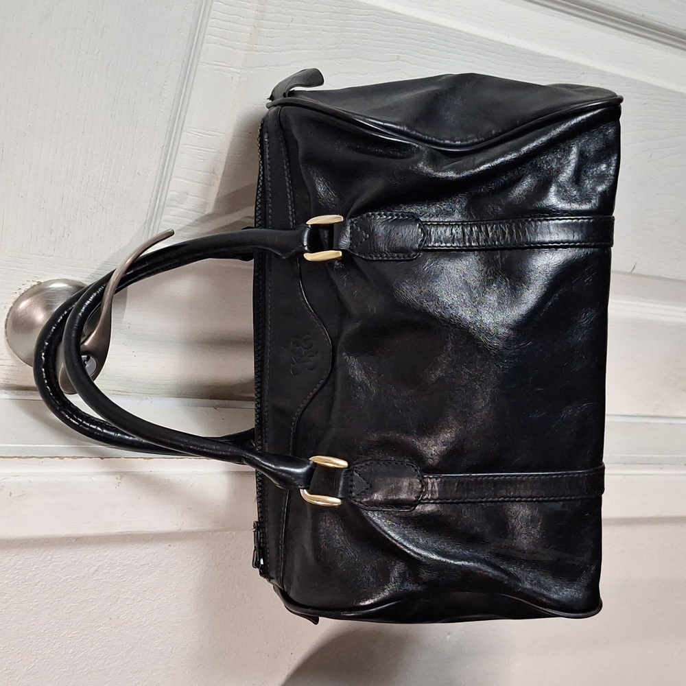 Venice Simplon Orient Express Black Leather Bag